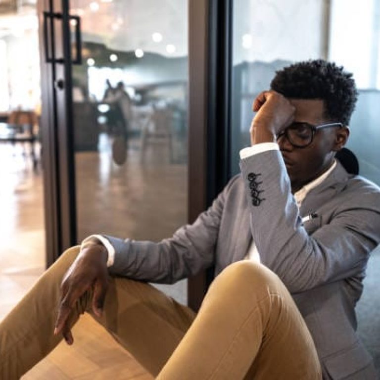 Worried businessman at office